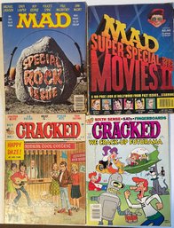 4 Vintage Mad Magazine And Cracked Magazine - 1980's & 1990's