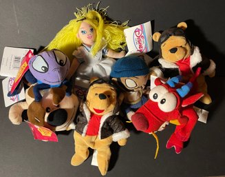 Lot Of 7 Vintage All New With Tags Plush - Disney, Funko, Mulan, Winnie The Pooh