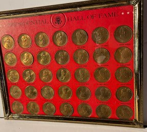 1968 Franklin Mint Presidential Hall Of Fame Coin Set - Washington Through Johnson - Framed