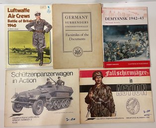 Lot Of 5 WWII Books / Pamphlets - World War 2 History Books - See Pics!
