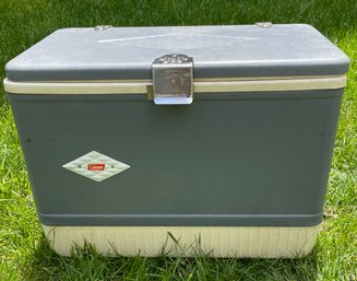 Coleman Diamond Logo Vintage 1960's Cooler With Insert Tray - Aqua Diamond 22' X 14' X 16'