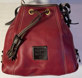 Dooney & Bourke Crimson/Maroon Pebble Grain Leather Handbag