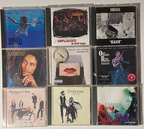 Lot Of 9 CDs: Nirvana, Bob Marley, Fleetwood Mac, Ozzy, Red Hot Chili Peppers, Alanis Morissette
