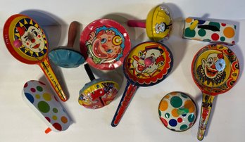 Vintage Party Noisemakers - Mid Century - New Years  10 Pieces