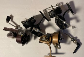 Lot Of Vintage Fishing Spinning Reels For Parts Or Repair Etc - See Pictures For Brands & Specs