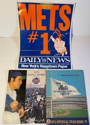 New York Mets 1973 World Series Program, 1974 Year Book, 1986 Daily News Gallo Poster