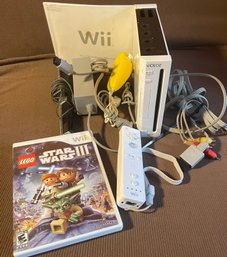 Wii Game System Bundle- Console, Controller, Nunchuk, Star Wars Game, Sensor Bar, Power & AV Cable