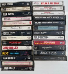 Lot Of 26 Classic Rock Cassettes Van Halen Stevie Nicks Kiss Clapton - See Pics For Artists & Titles