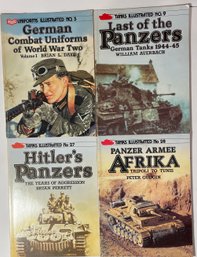 3 WWII Tanks Illustrated & 1 Uniforms Illustrated - 4 Photo Books - 1980s