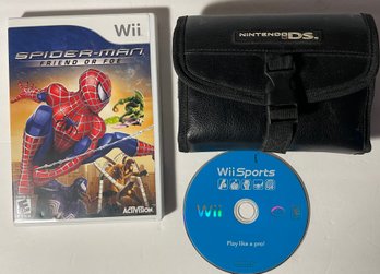 Video Game Mixed Bundle - Nintendo DS Padded Switch-n-Carry Case, Wii Spider-man, Wii Sports