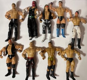 Lot Of 9 Various Wrestling Action Figures - WWE - Years 2003-2005