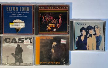 Lot Of 5 New Sealed Unopened Cds- Elton John, Johnny Cash, Cream, Sonia Davis, Sierra