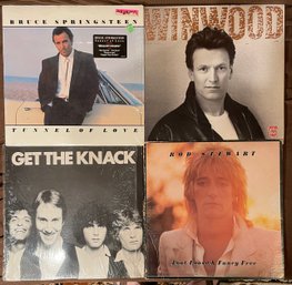 Lot Of 4 Vinyl Records  - Springsteen, Winwood, Rod Stewart, The Knack
