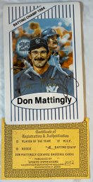 Don Mattingly Signed Ceramic 1987 Limited Edition Batting Champ Card- Autographed #2052 From Set Of 4 - In Box
