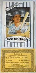 Don Mattingly Signed Ceramic 1987 Limited Edition Player Of Year Card- Autographed #2052 From Set Of 4 -In Box