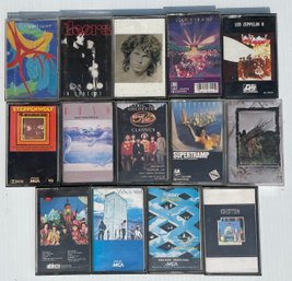 Lot Of 14 Classic Rock Cassette Tapes Zeppelin Doors Who Stones - See Pics For Artists & Titles