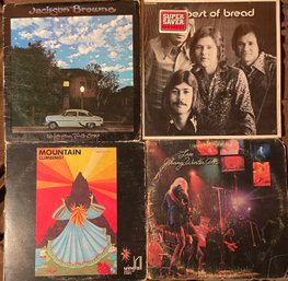 Lot Of 4 Vinyl Records - Mountain, Jackson Browne, Bread, Johnny Winters