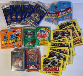 Mostly Unopened Baseball Cards & Sticker Packs - What You See Is What You Will Get And Stickers