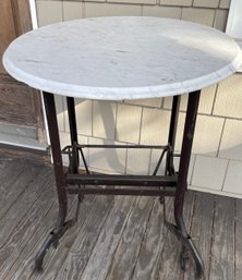 Marble Topped Salvaged Vintage Typewriter Table - See Pictures