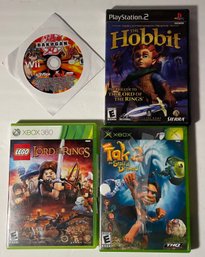 Lot Of 4 Systems Video Games - Wii Bakugan, 2 XBOX Games, & Playstation 2 The Hobbit
