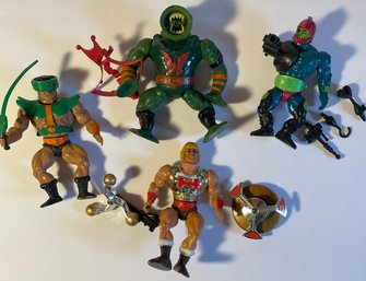 Lot Of Four 1980's Masters Of The Universe Action Figures With Weapons
