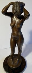 Vintage 1980 Gerson Frank Signed & Numbered 11 Of 30 Bronze Statue - Woman Bathing - 13'