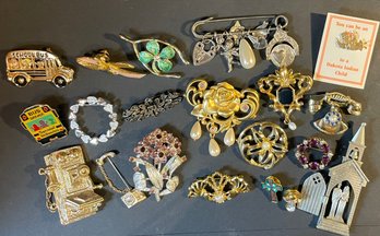 Jewelry Grab Bag - 19 Pins & Brooches
