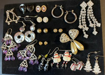 Lot Of 16 Pair Of Vintage Earrings