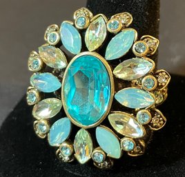 Heidi Daus Glorious Garden Multi Blues Crystal Ring - Size 12