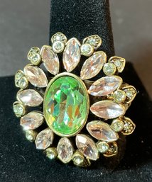 Heidi Daus Glorious Garden Green Crystal Ring - Size 12