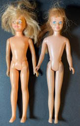 Lot Of 2 Vintage BARBIE Little Sister Skipper 1960s Red Hair Ginger And Blonde Hair Dolls - Mattel & Ideal