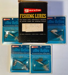 Lot Of 4 Vintage Abu Garcia Reflex Fishing Lures No. 7638 With Retail Shop Box! Sweden