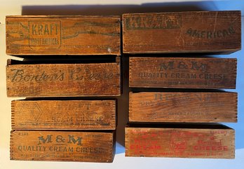 Lot Of 8 Vintage Cheese Boxes - Regent, Kraft, M&M, Borden's, Mayflower's