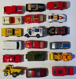 18 Toy Cars - Matchbox, Hot Wheels And More - See Pics For Models, Condition & Age