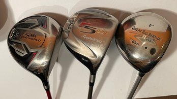Golf Lot Of 3 Premium Graphite Shaft Drivers - Brands Include Honma, TaylorMade, Callaway
