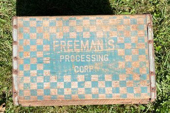 Freeman's Processing Corp. Vintage Wooden Milk Crate