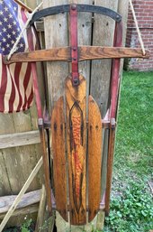 Yankee Clipper No. 11L Vintage Mid-Century Wood Snow Sled Holiday Decor