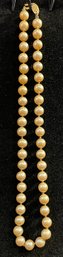 16' Pearl 14k Gold Clasp Necklace
