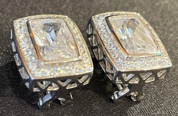 Beautiful CWE Charles Winston Sterling Silver 925 Cubic Zirconia Earrings