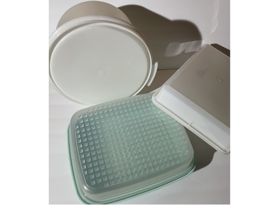 Lot Of 3 Tupperware Containers - Cake Carrier, Marinade Tenderizer, Sheer  Food Storage #1035