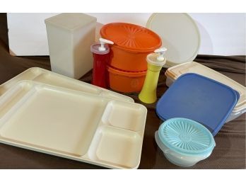 Lot Of Various Vintage Tupperware Storage And Trays