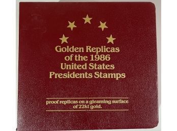 1986 Golden Replicas President Stamps On 22kt Gold Set