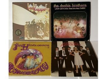 Lot Of 4 Vintage Vinyl Records Hendrix, Zeppelin, Blondie, Doobie Brothers 1010