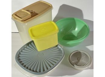 Lot Of 5: Tupperware Storage Containers And Collander