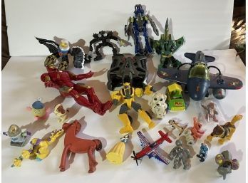 Large Assorted Toy Lot - Approx. 25 Pieces - Disney, Transformers, Action Figures Etc