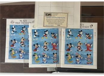 Huge Binder Of Vintage International Disney Postage Stamps With COAs