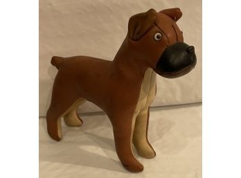 1960's Tomi Leather Vintage Stuffed Boxer Dog