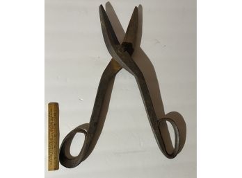 Vintage Hand Metal Shears Tin Snips 16.5' Huge