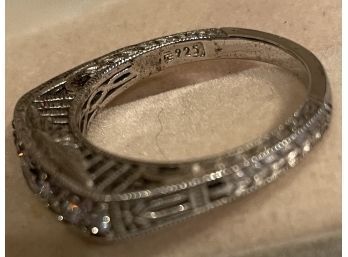 Sterling Silver 925 Filigree Ring - Untested Stones