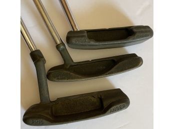 Lot Of 3 Vintage PING Bronze Golf Putters - Anser, Y-Blade & Kushin